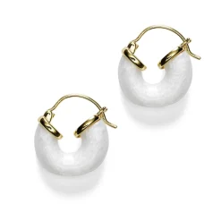 Outlet Petit White Swell Hoop Earrings