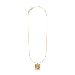 New Swirly Square Necklace - Gold Necklaces