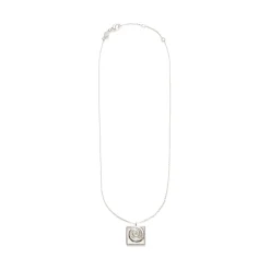 Hot Swirly Square Necklace - Silver Necklaces